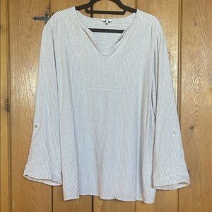 Striped Tan & White Tunic